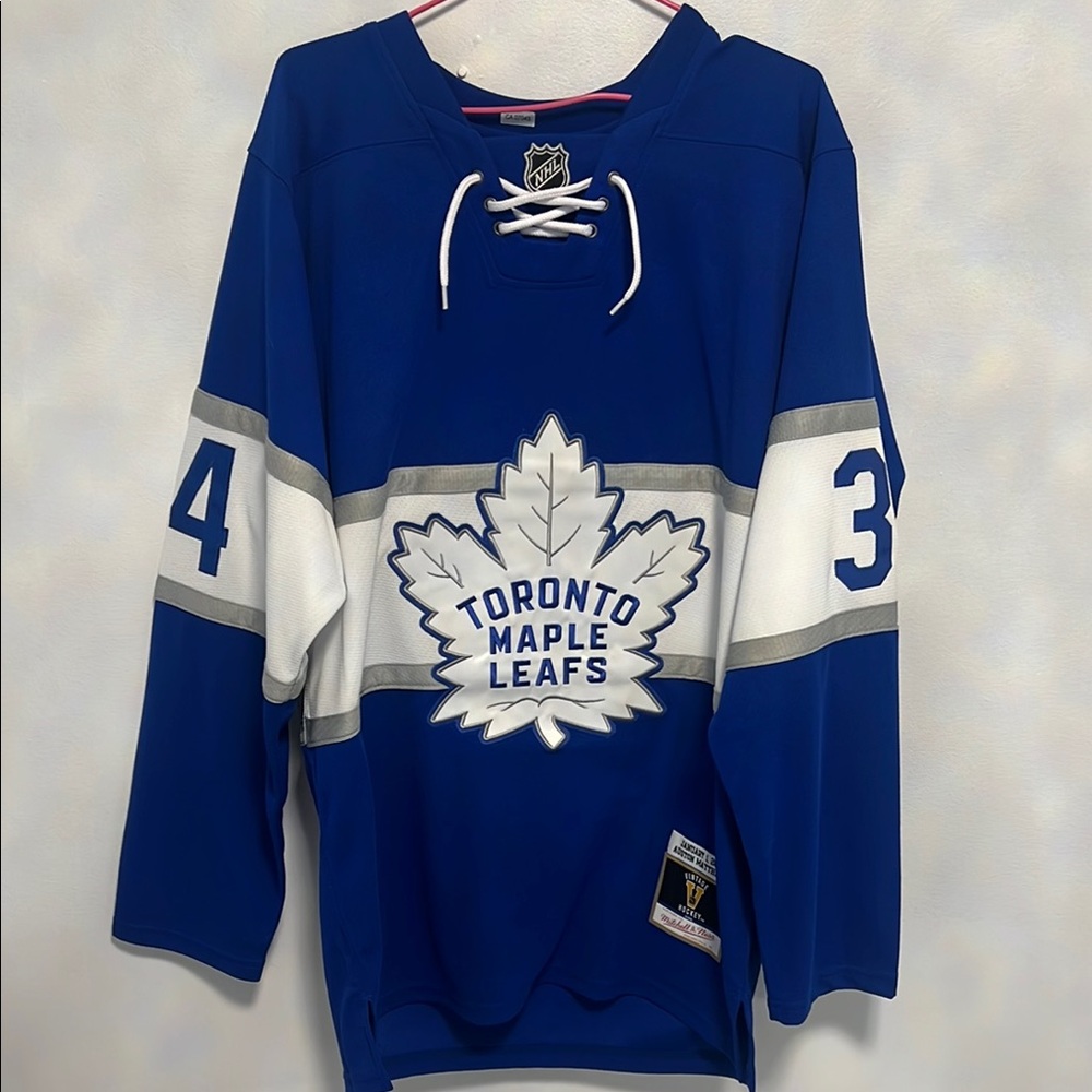 Blue and White Sweater with Logo